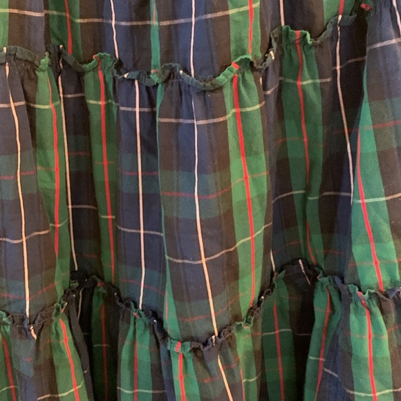 Green plaid smoked maxi dress size large - Picture 3 of 4